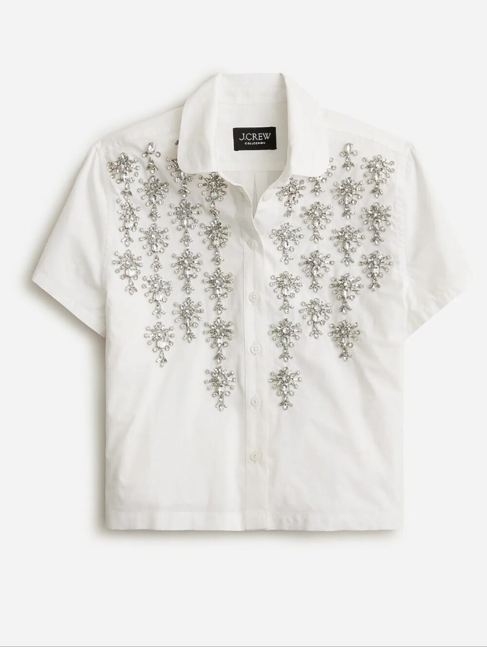 J Crew Collection cropped button-up shirt with embellishments By676 Size 2